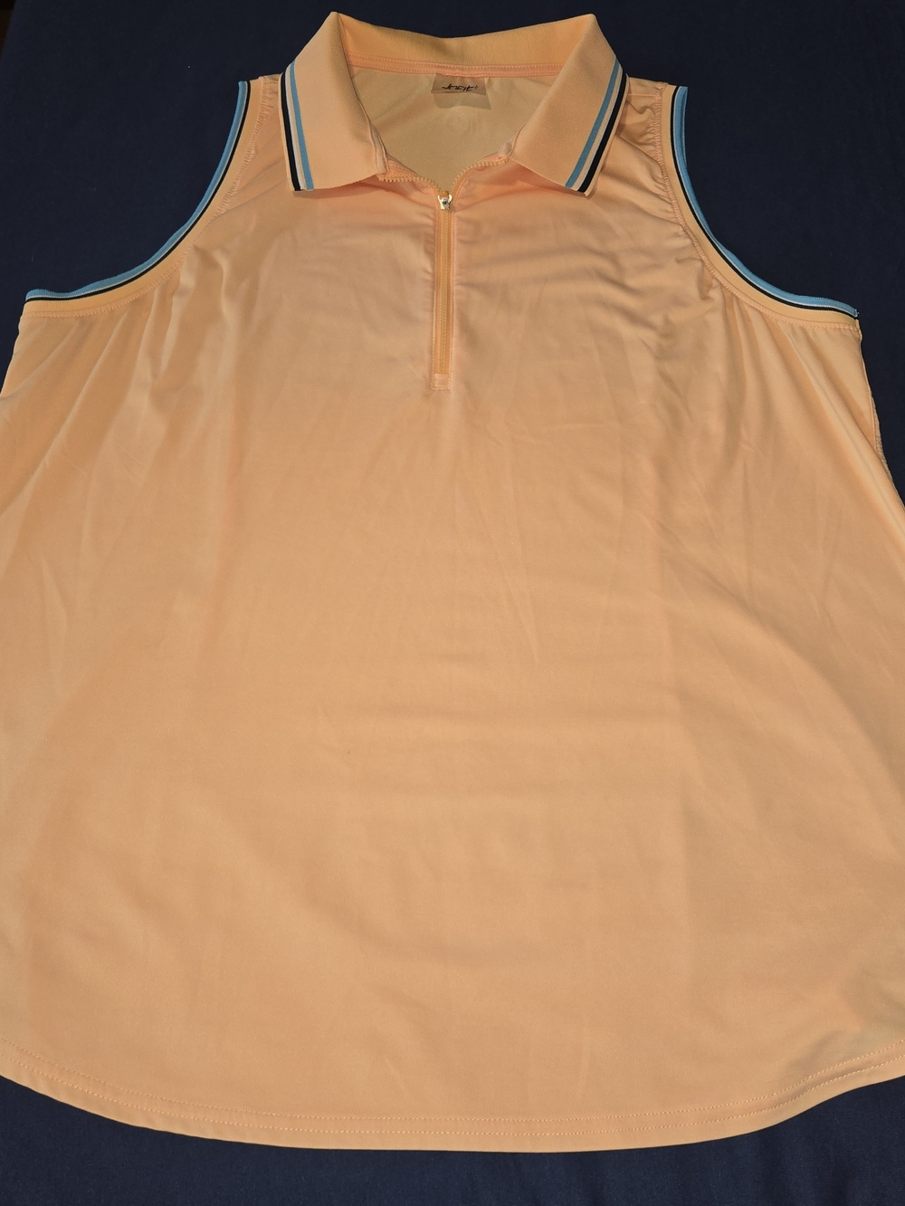 Jofit Sleeveless Golf Shirt Sz XXL Zip Front Collared Peach Pickleball Tennis‎